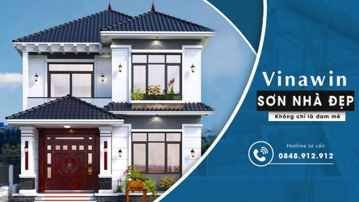 Thi công công trình sơn nhà 2 tầng mái nhật tại Yên Lạc Vĩnh Phúc