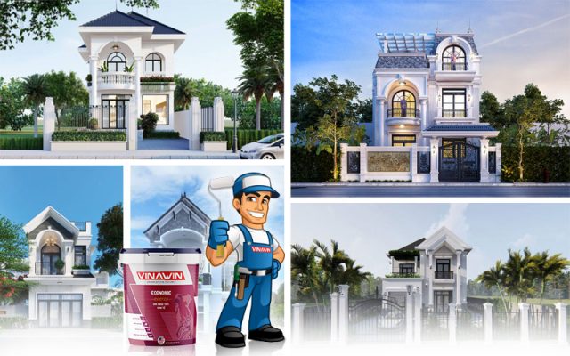 Nên chọn màu sơn gì cho biệt thự mini 2 tầng đẹp năm 2023